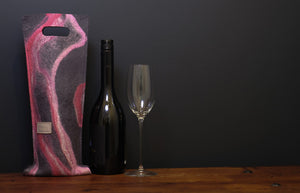 free flowing pinks and silk - wine wallet