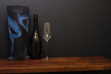 Load image into Gallery viewer, free flowing blues with silk - wine wallet